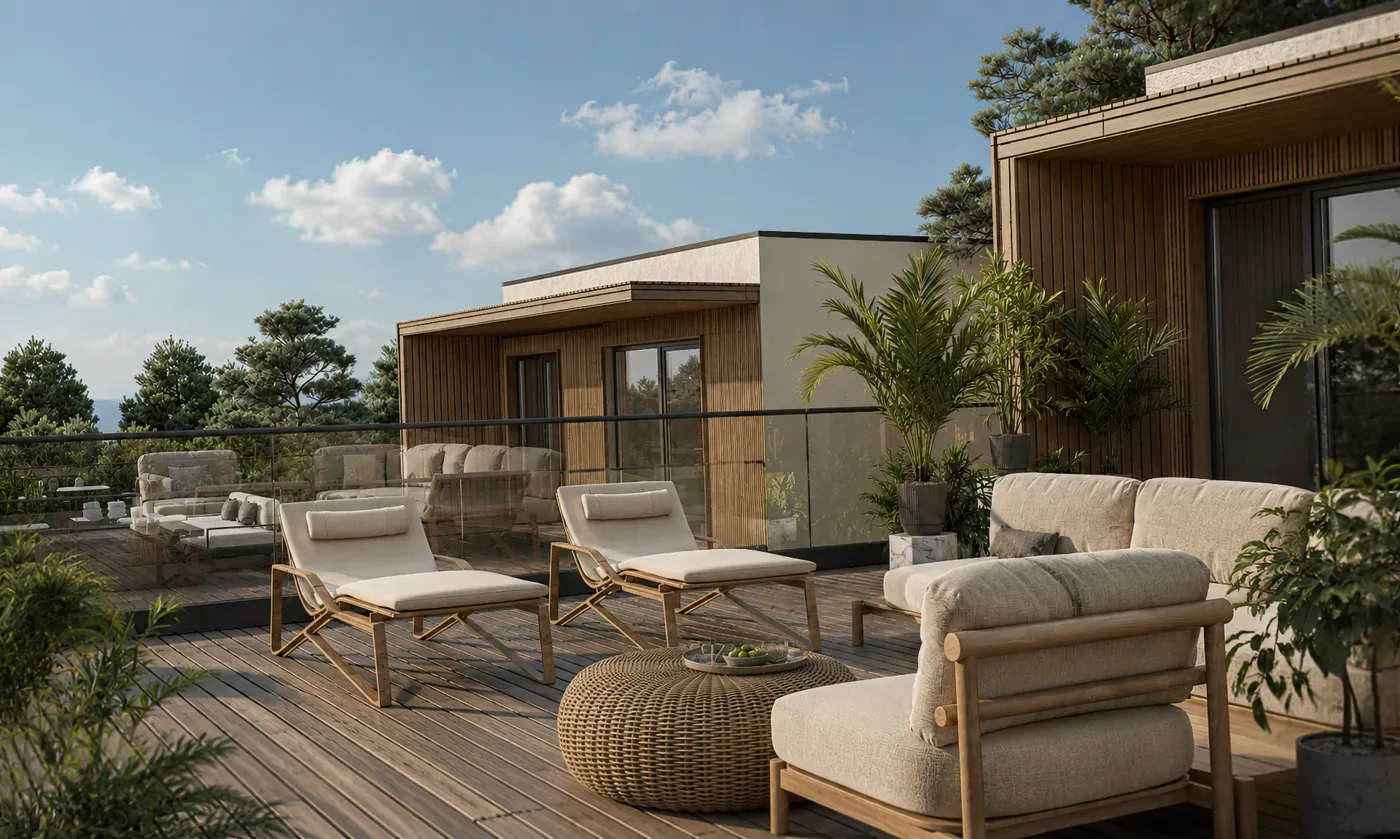 Rooftop lounge terrace