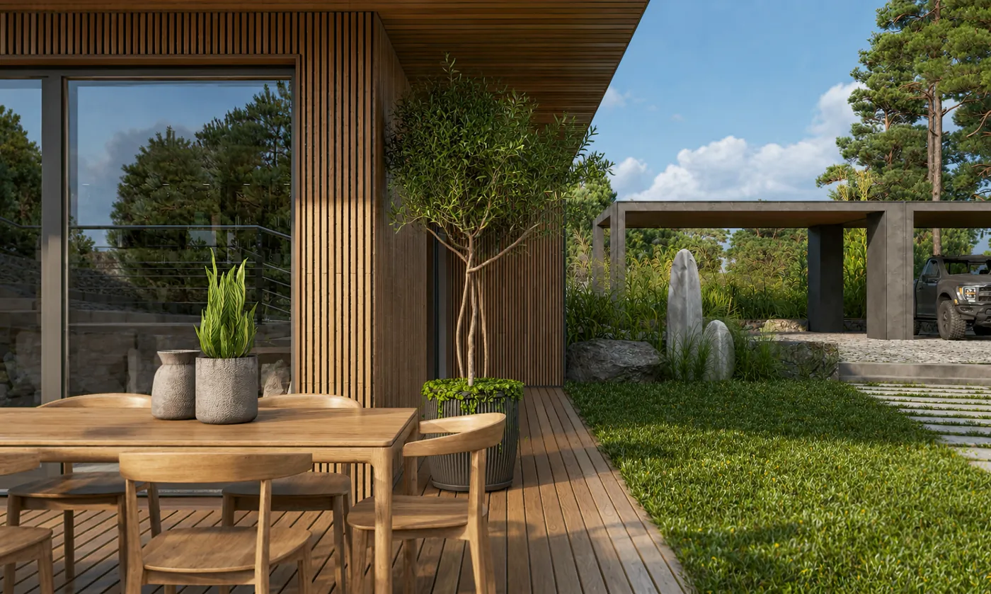 Terrace and garden view